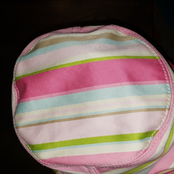 Coach Stripe Tan Leather Buckle Bucket Hat P/Small - Picture 6 of 11